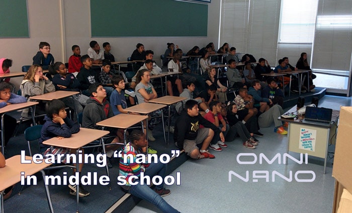 Middle School Students Listening to Nanotechnology Presentation