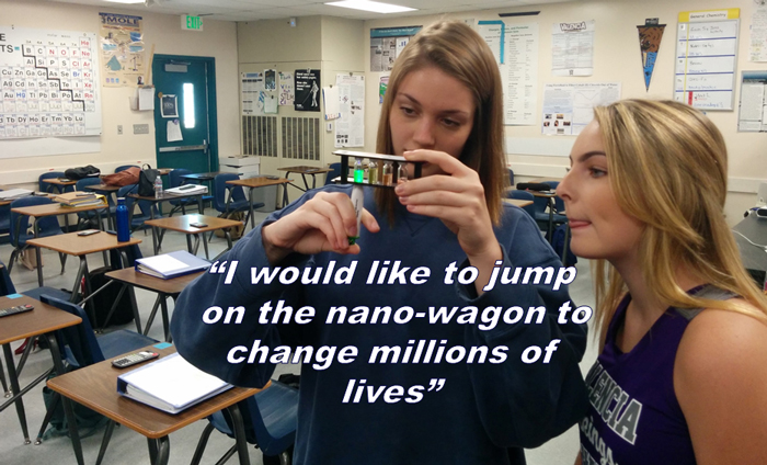 Omni Nano presenting its Discover Nanotechnology Workshops at Valencia High School.