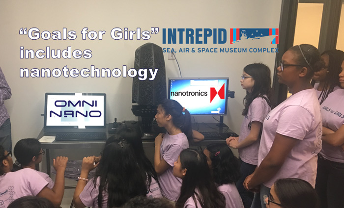Nanotronics coordinated a Nanotechnology Workshops for the girls of "Goals for Girls" in collaboration with the Intrepid Museum. 