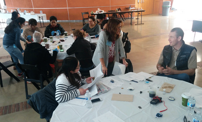 Local science teachers getting trained on techniques for nanoscale patterning at UCLA's CNSI.