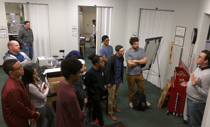Nanotech students from West LA College visiting USC-CEMMA. Here at the TEM.