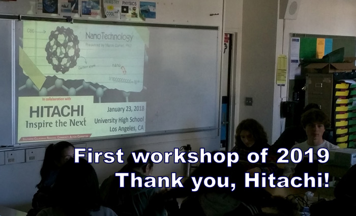 With sponsorhip from Hitachi, Omni Nano inspires 60 passionate chemistry students at University High School
