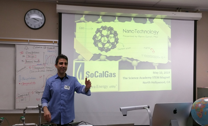 The Science Academy STEM Magnet students asked insightful questions about how they can use nanotechnology to improve the world around them.